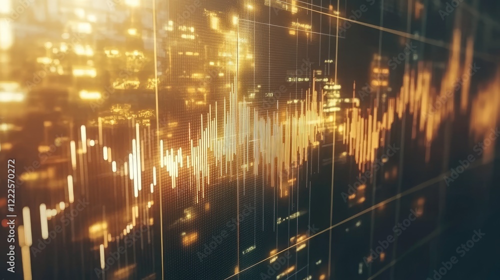 Obraz premium Global gold business investment market stock currency on growth finance economy money background with financial profit diagram or golden graph bank exchange and invest chart price foreign trade.