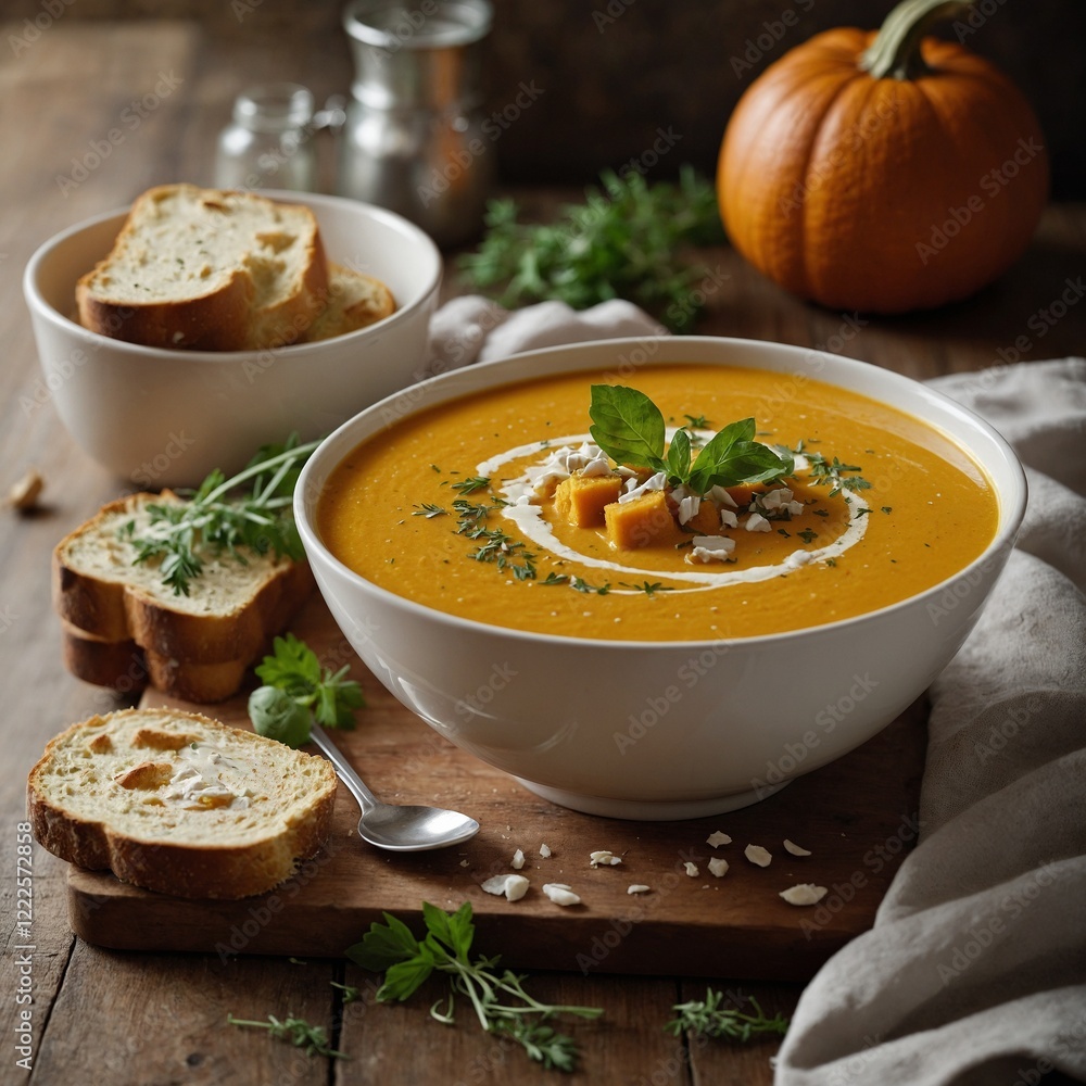 pumpkin soup with mushrooms pumpkin soup with mushrooms