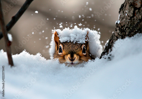 Squirrel in the snow 