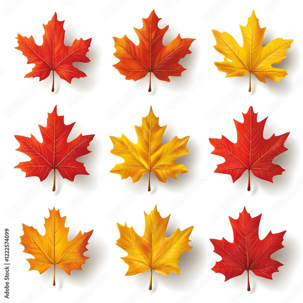 set of autumn leaves set of autumn leaves
