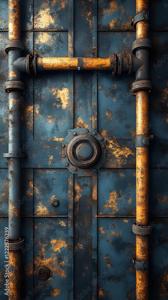 A background of a gritty industrial ceiling with exposed beams and pipes. A background of a gritty industrial ceiling with exposed beams and pipes.