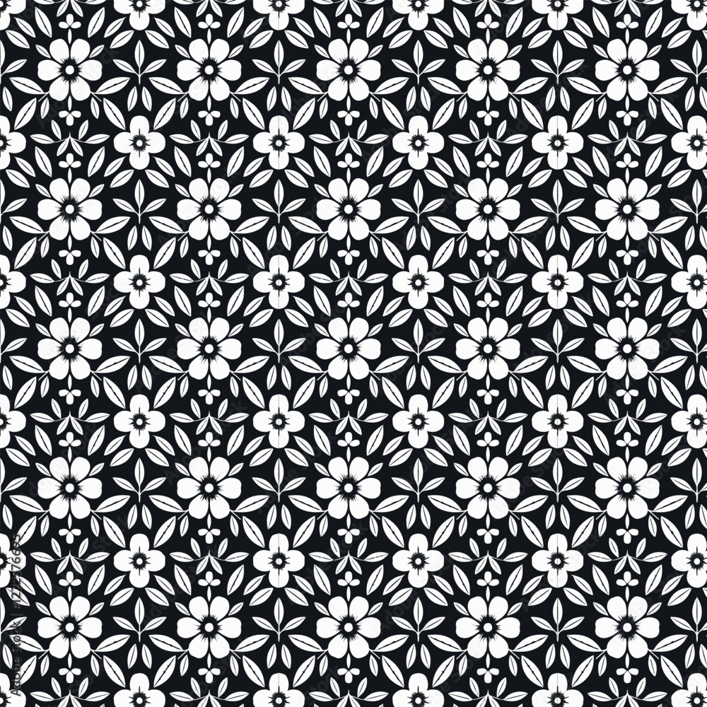 A seamless monochrome pattern featuring flowers and leaves, perfect for textiles, wallpapers, packaging, and elegant decorative backgrounds.
A seamless monochrome pattern featuring flowers and leaves, perfect for textiles, wallpapers, packaging, and elegant decorative backgrounds.