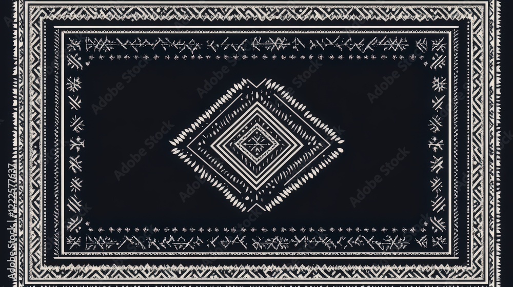 Obraz premium A minimalist vector illustration of a Turkish-inspired carpet