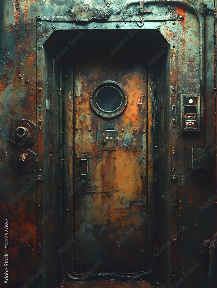 A background of a grungy elevator shaft with exposed wiring. A background of a grungy elevator shaft with exposed wiring.