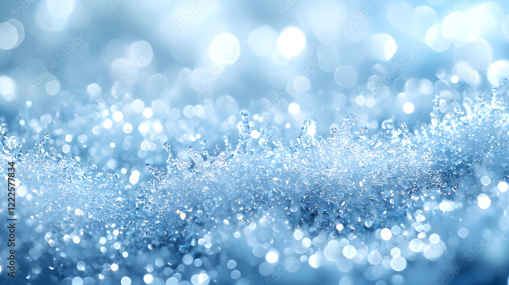 Icy Sparkle: Shimmering water droplets create a breathtaking display of icy blue sparkles, evoking a sense of coolness and serenity.