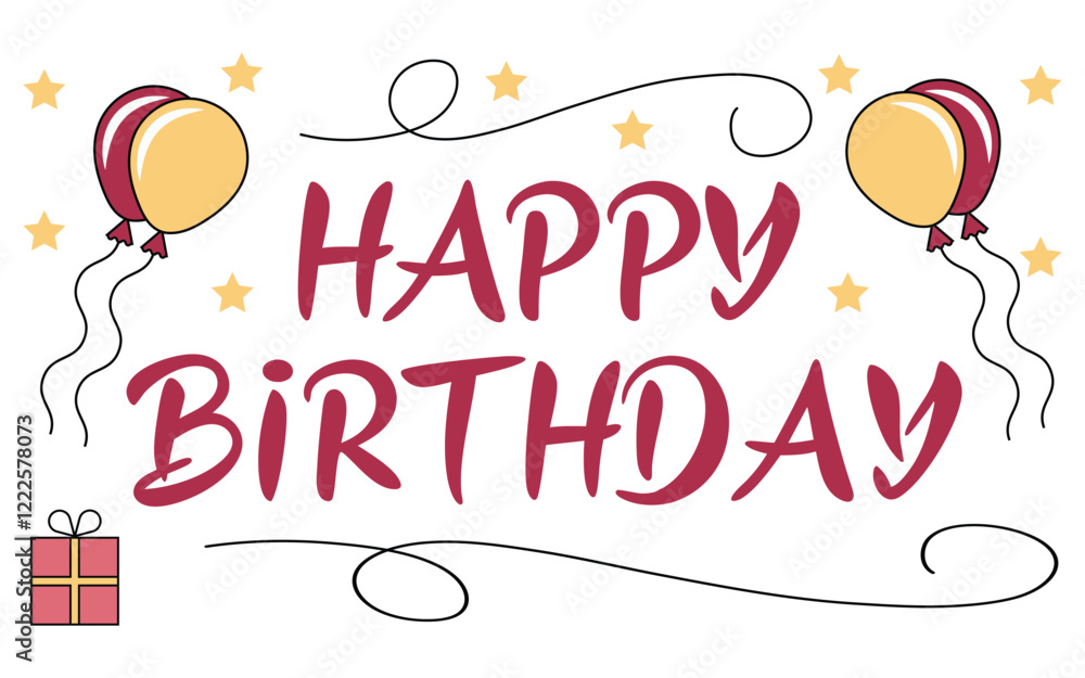 Happy Birthday Typography Vector Illustration Happy Birthday Typography Vector Illustration