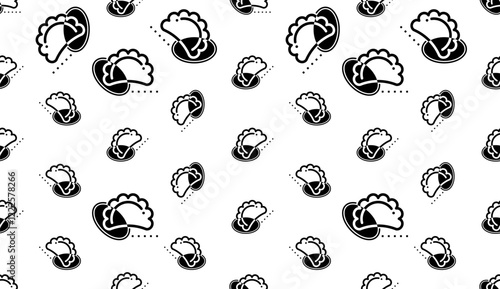 Dumpling Icon Seamless Pattern Y_2108005