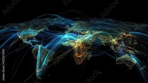 Global world networks and telecommunications on Earth,