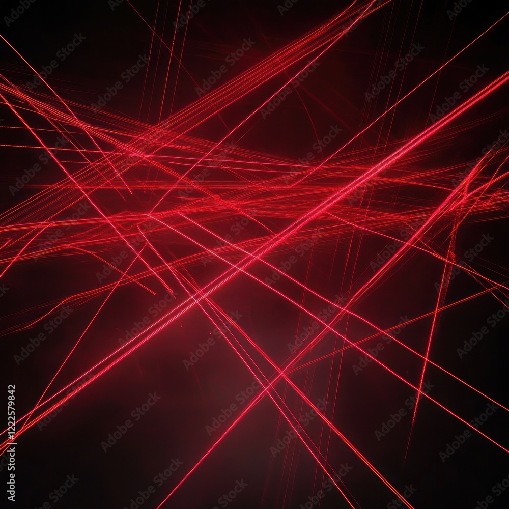 Fototapeta premium Abstract red light streaks, dark background, energy, design