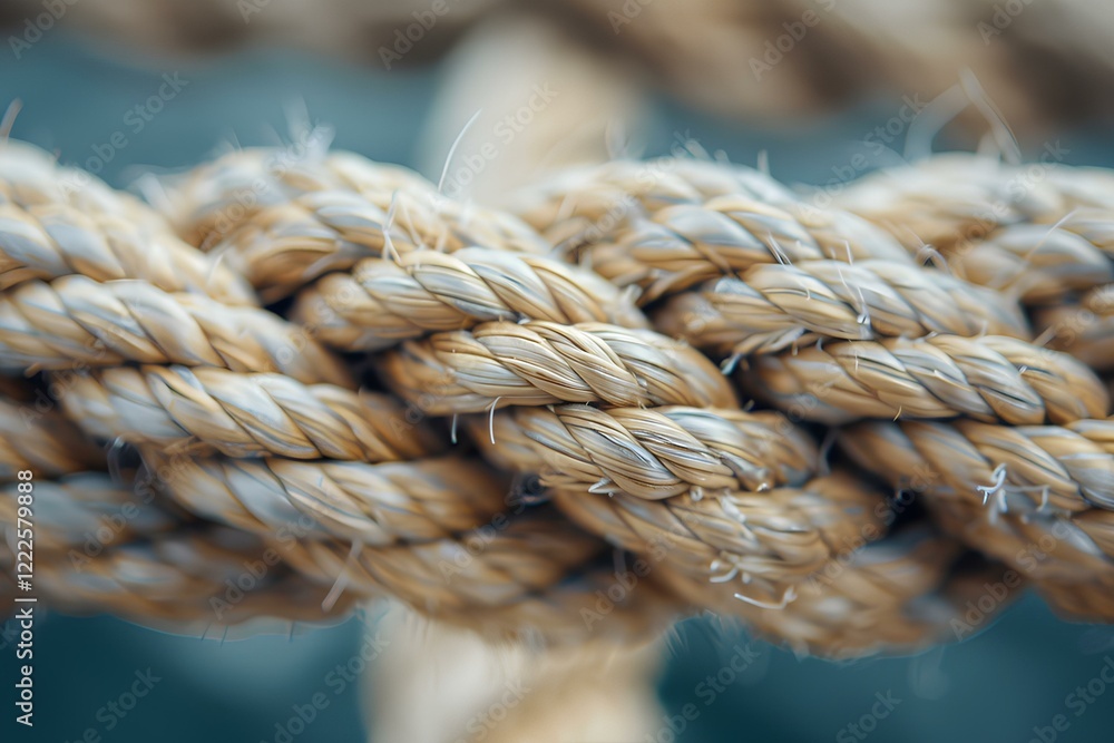 A close up of a rope with a knot A close up of a rope with a knot