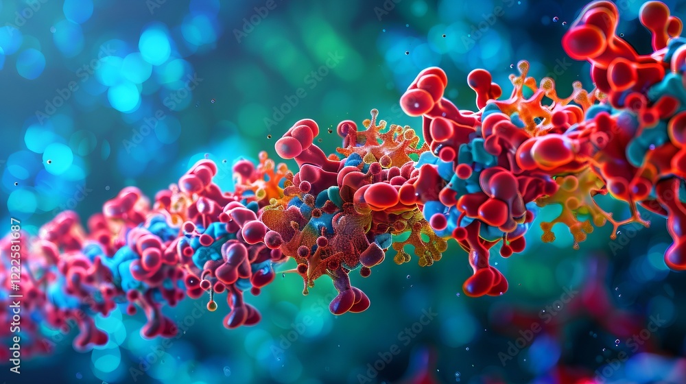 Stunning Visual of a DNA Molecule: A Colorful and Intricate Artistic Representation of Scientific Complexity Stunning Visual of a DNA Molecule: A Colorful and Intricate Artistic Representation of Scientific Complexity