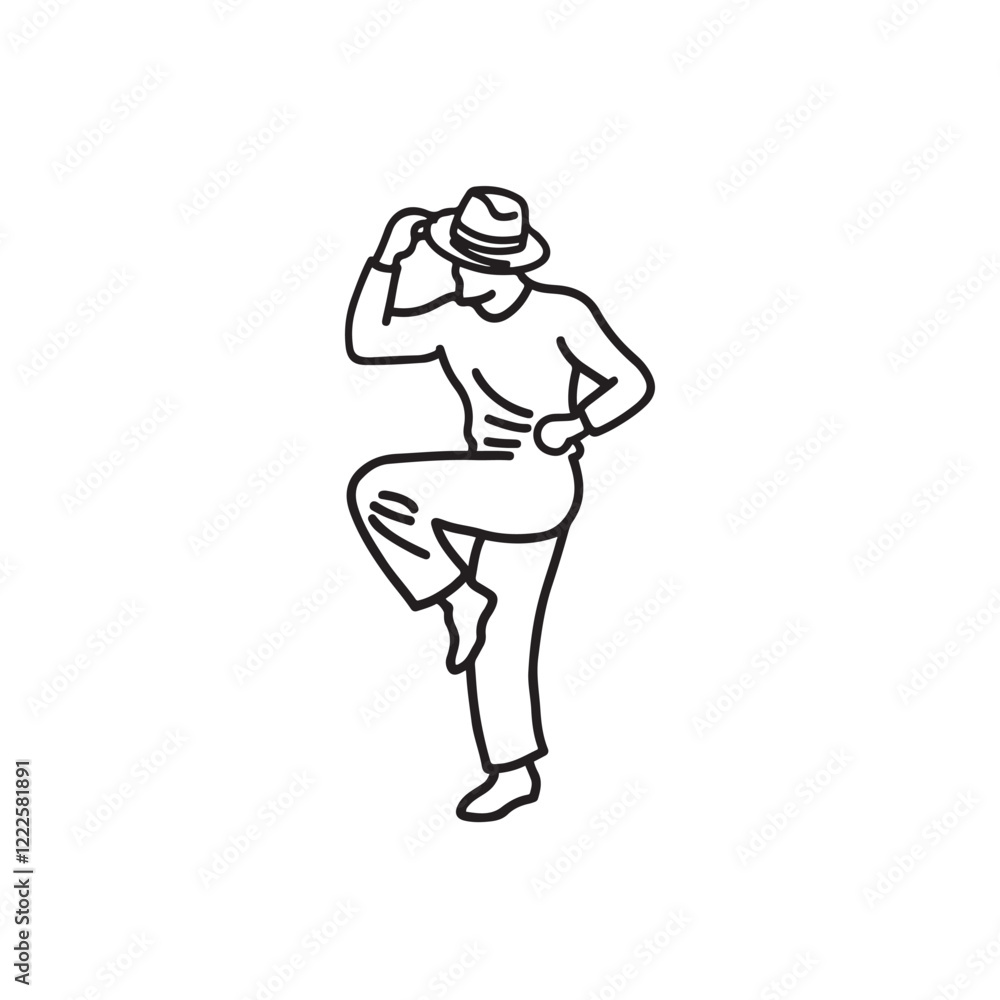 Modern Outline of a Dancing Man - Vector Design for Dance Posters - Man Dancing Silhouette - Dancing Man Vector - Man Dancing Doodle - Dance Illustration - Dancing Man Line Art
Modern Outline of a Dancing Man - Vector Design for Dance Posters - Man Dancing Silhouette - Dancing Man Vector - Man Dancing Doodle - Dance Illustration - Dancing Man Line Art