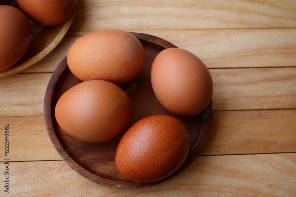 Fresh eggs on wood background Fresh eggs on wood background