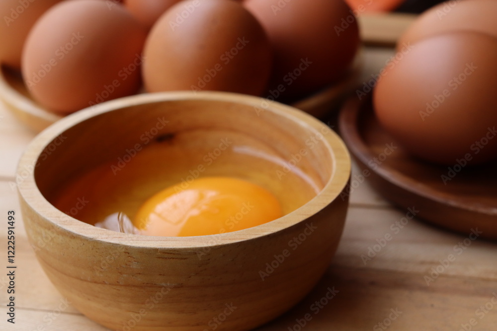 Fresh eggs on wood background Fresh eggs on wood background