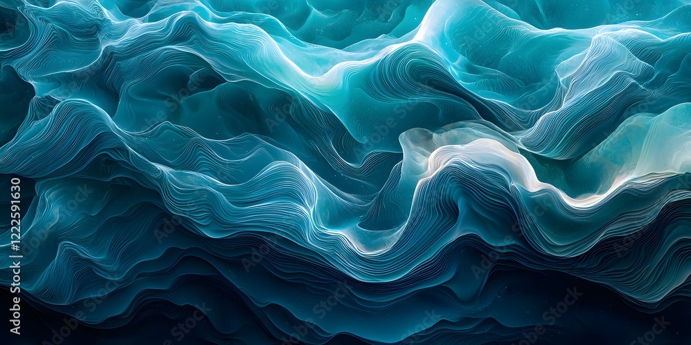 Obraz premium Waves of color in flowing patterns create a mesmerizing visual experience. Generative AI