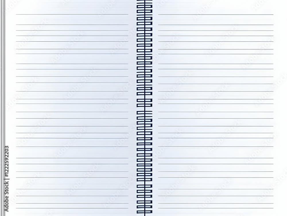 Blank Spiral Notebook Page Shows Lines for Writing Neatly and Keeping Thoughts Organized Blank Spiral Notebook Page Shows Lines for Writing Neatly and Keeping Thoughts Organized