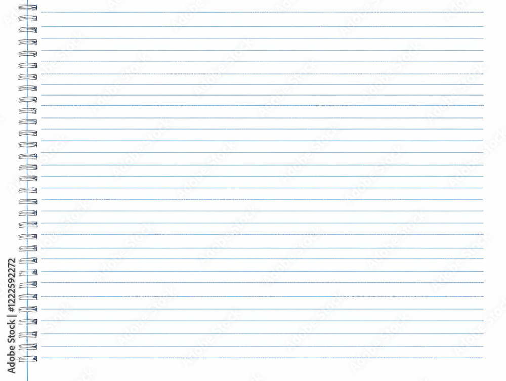 Blank Lined Spiral Notebook Page Illustration for Notes, Lists, or Journaling Background Blank Lined Spiral Notebook Page Illustration for Notes, Lists, or Journaling Background