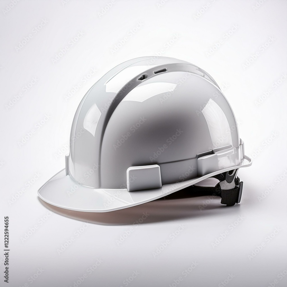 Fototapeta premium White Construction Helmet on Clean Background