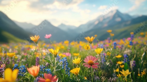 Vibrant spring meadow flowers.