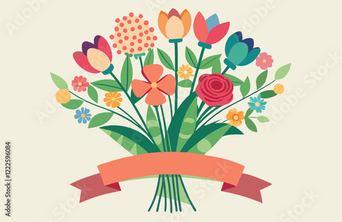 Wallpaper Mural Colorful floral arrangement with happy mother’s day banner design Torontodigital.ca