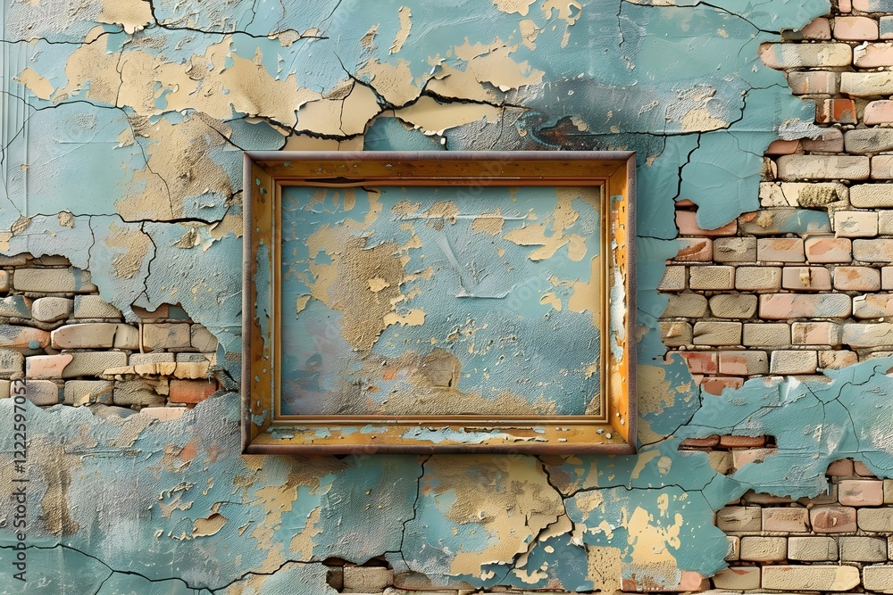 Naklejka premium A picture frame hanging on the side of a wall