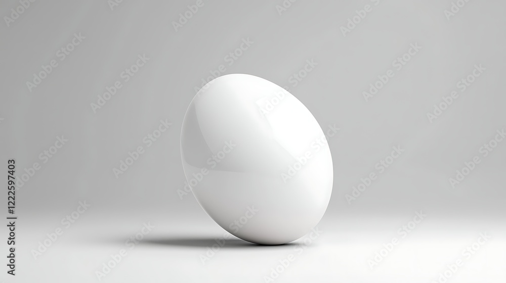 Smooth White Egg on a Clean Background A Minimalist 3D Render Smooth White Egg on a Clean Background A Minimalist 3D Render