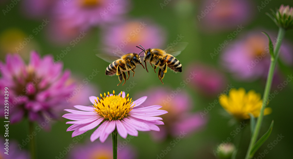 bee on the flower, macro photography, collecting nectar, honey bee on the flower, macro photography, collecting nectar, honey