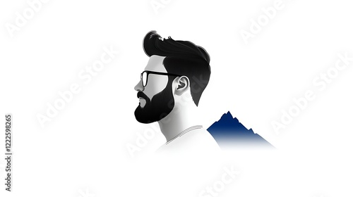 Stylish Man's Profile, a Monochromatic Portrait