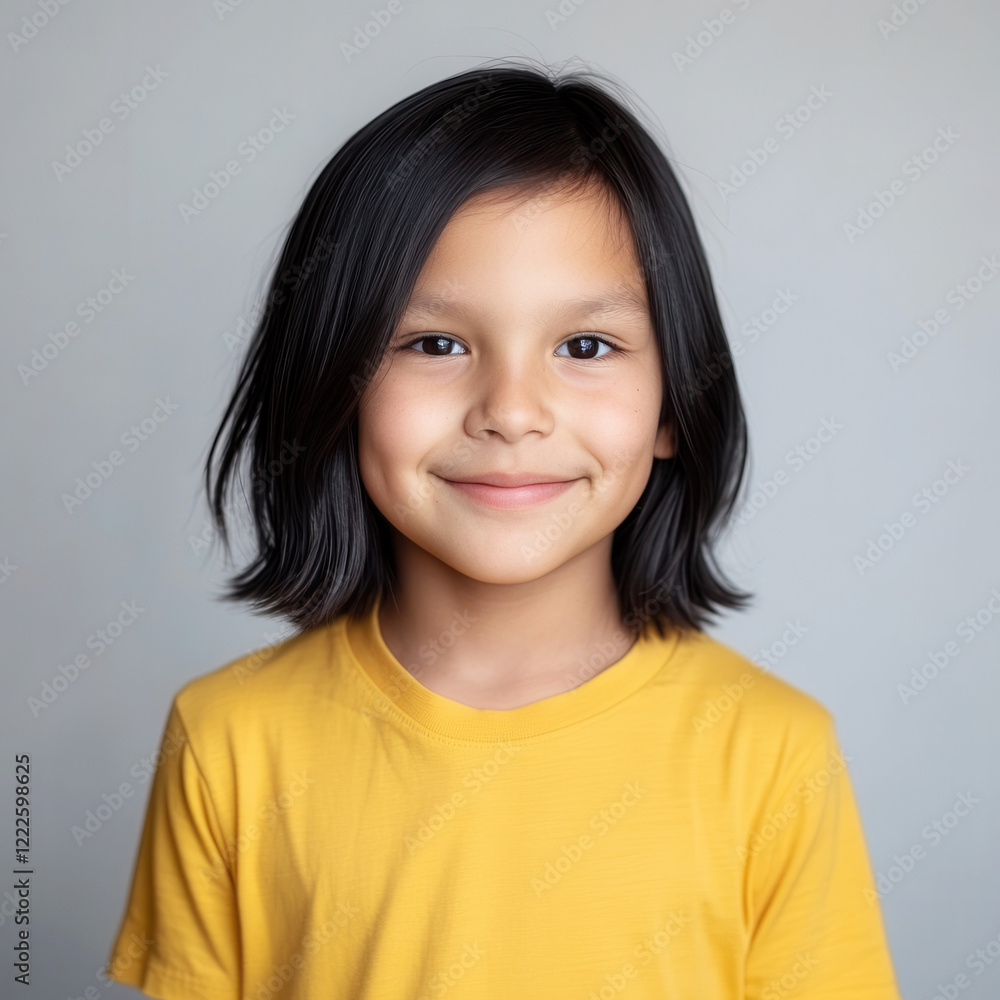 Portrait of a smiling boy in a yellow shirt Portrait of a smiling boy in a yellow shirt