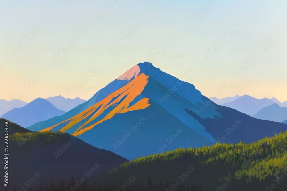 Naklejka premium Mountain hill background landscape nature.