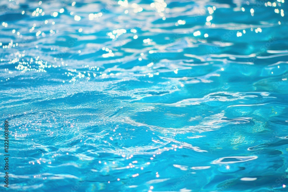 Sparkling Pool Water Texture, Summer Sunlight, Relaxation Sparkling Pool Water Texture, Summer Sunlight, Relaxation