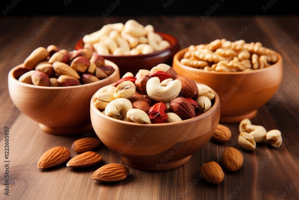 Mixed nuts bowl table food. Mixed nuts bowl table food.
