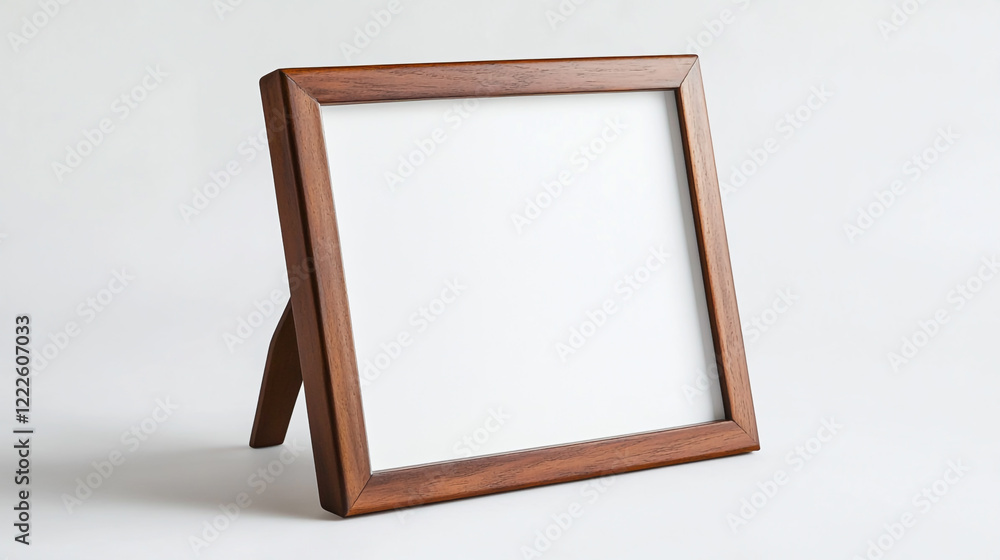 Fototapeta premium Standing picture frame with a clean white background for showcasing photos or artwork