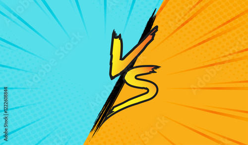  Versus screen. Fight backgrounds against each other, Letters painted with a brush.vector background.