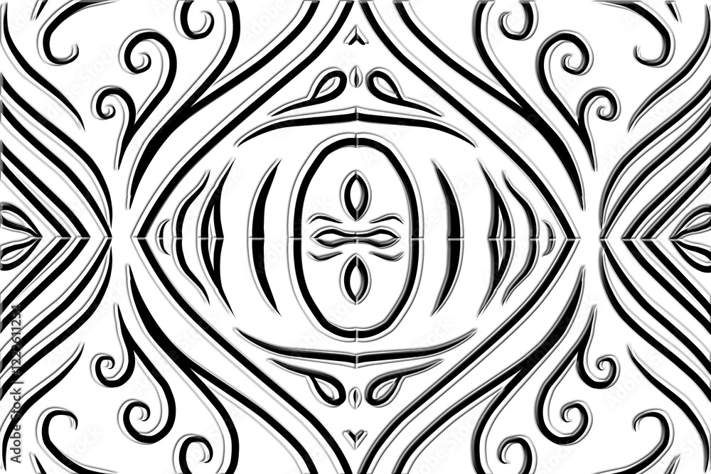 Fototapeta premium Beautiful classic design colourful background with flower leaf line art pattern of indonesian culture traditional batik 