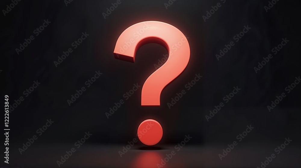 Large glowing question mark symbol on dark background signifies uncertainty and inquiry Large glowing question mark symbol on dark background signifies uncertainty and inquiry