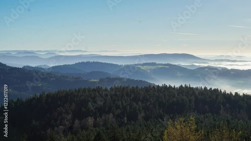 Timelapse of Black Forest Mountains in Achern, Lake Titisee, Baden-Württemberg, Germany.