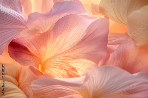 Wallpaper Mural A soft and dreamy background of real flowers in pastel tones, featuring delicate petals in shades of pink, peach, lavender, and cream. Torontodigital.ca