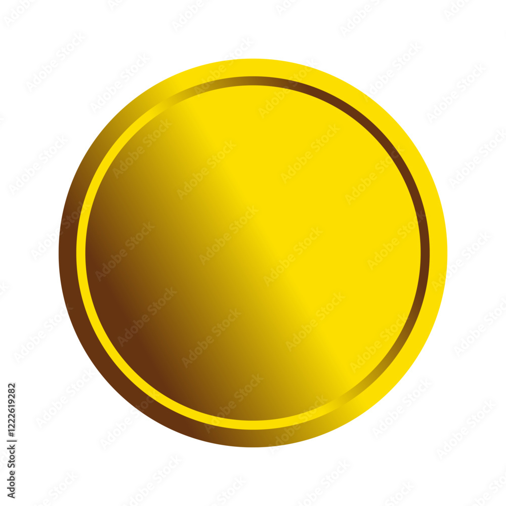 circle gold coin vector isolated on white background circle gold coin vector isolated on white background