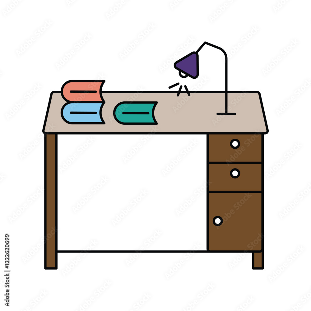 Table lineal color line icon with white background vector stock illustration Table lineal color line icon with white background vector stock illustration