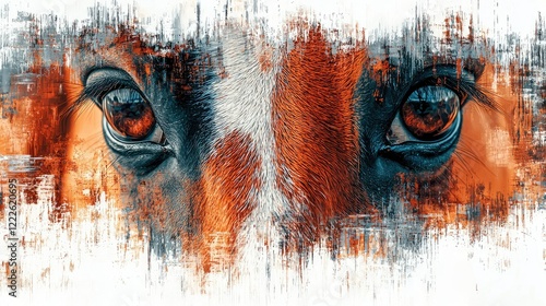 Abstract Painting of a Horses Eyes and Face