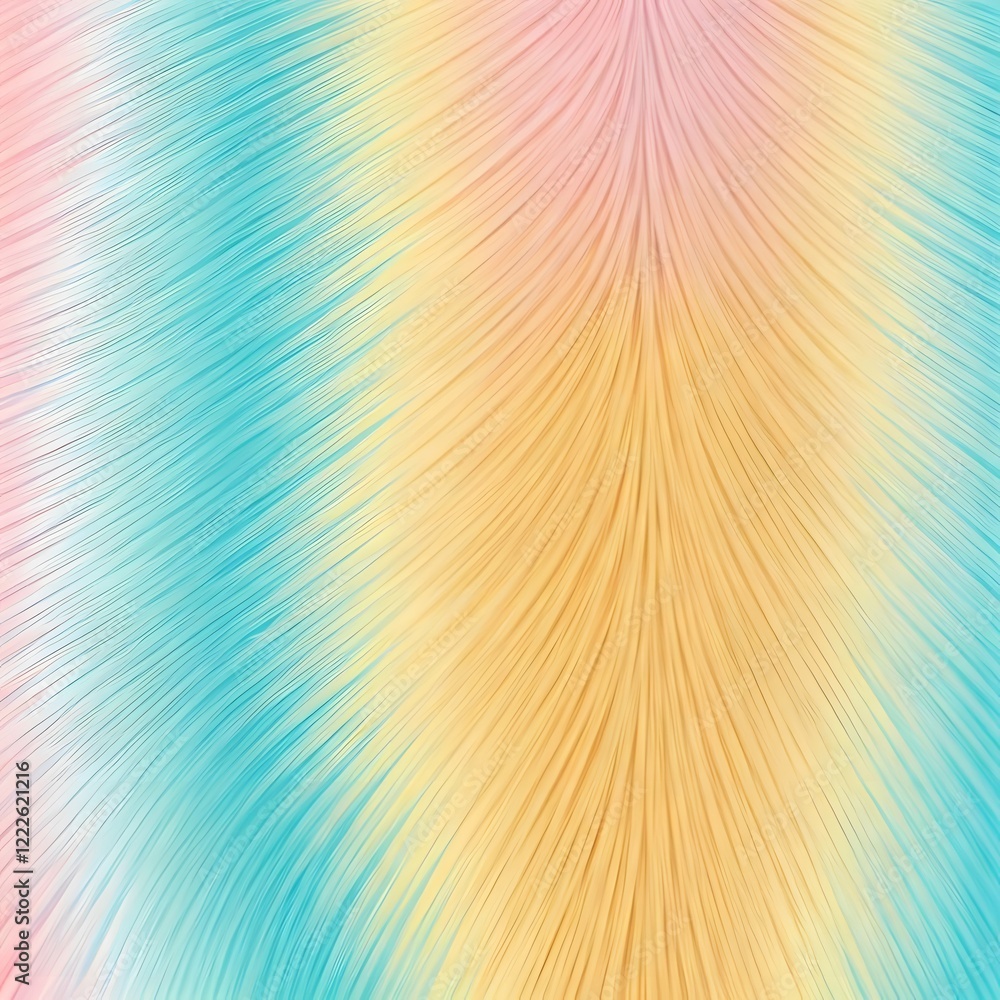 A plush pastel pelt pattern with streaks of soft yellow, pale teal, and blush pink, AI Generated A plush pastel pelt pattern with streaks of soft yellow, pale teal, and blush pink, AI Generated