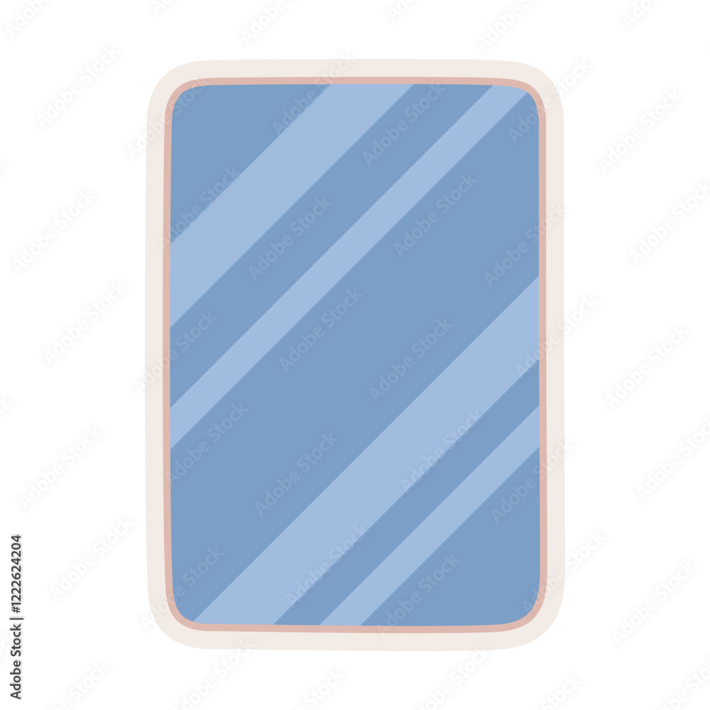 A simple illustration of a rectangular mirror. Perfect for bathroom or bedroom interior design. A simple illustration of a rectangular mirror. Perfect for bathroom or bedroom interior design.