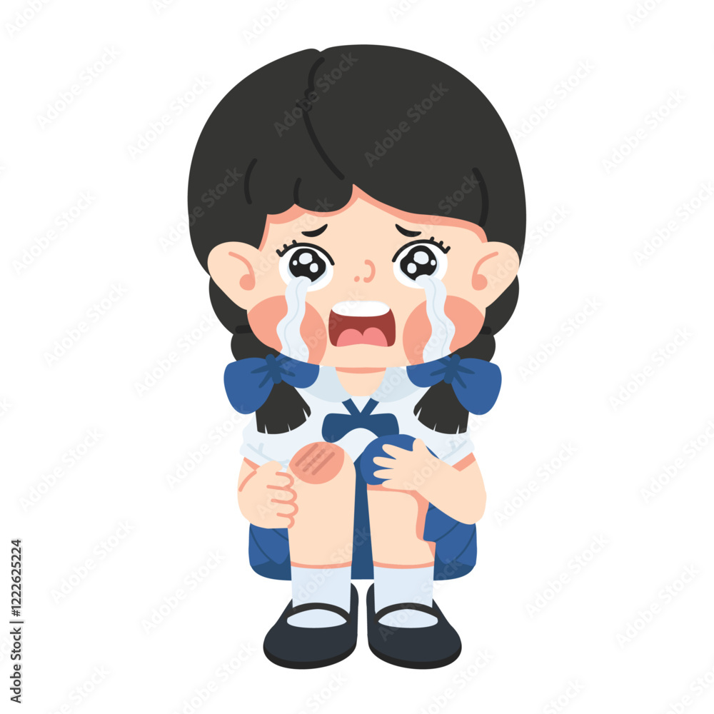 The child fell and scraped their knee The child fell and scraped their knee