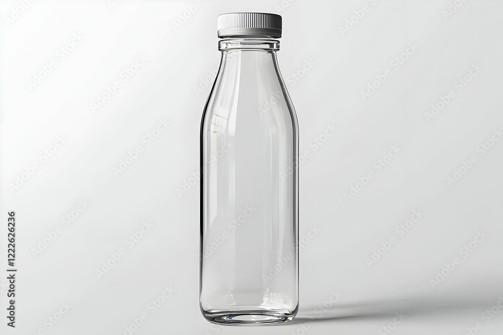 Custom glass water bottle mockup with a sleek metal cap, isolated on a transparent background for modern branding. Custom glass water bottle mockup with a sleek metal cap, isolated on a transparent background for modern branding.