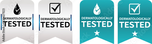 Dermatologically tested sticker, label for product packaging.