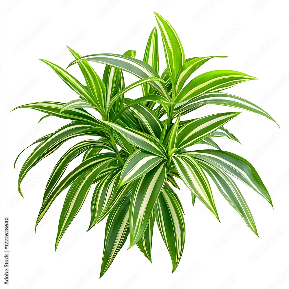 Lush Green Plant with Striking Variegated Leaves in Bright Light Lush Green Plant with Striking Variegated Leaves in Bright Light
