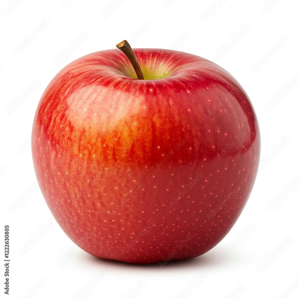 Perfekter roter Apfel vor weißem Hintergrund Perfekter roter Apfel vor weißem Hintergrund