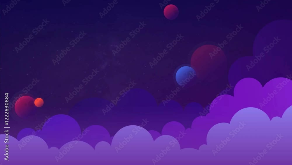 moon, night, sky, purple, circles, clouds moon, night, sky, purple, circles, clouds