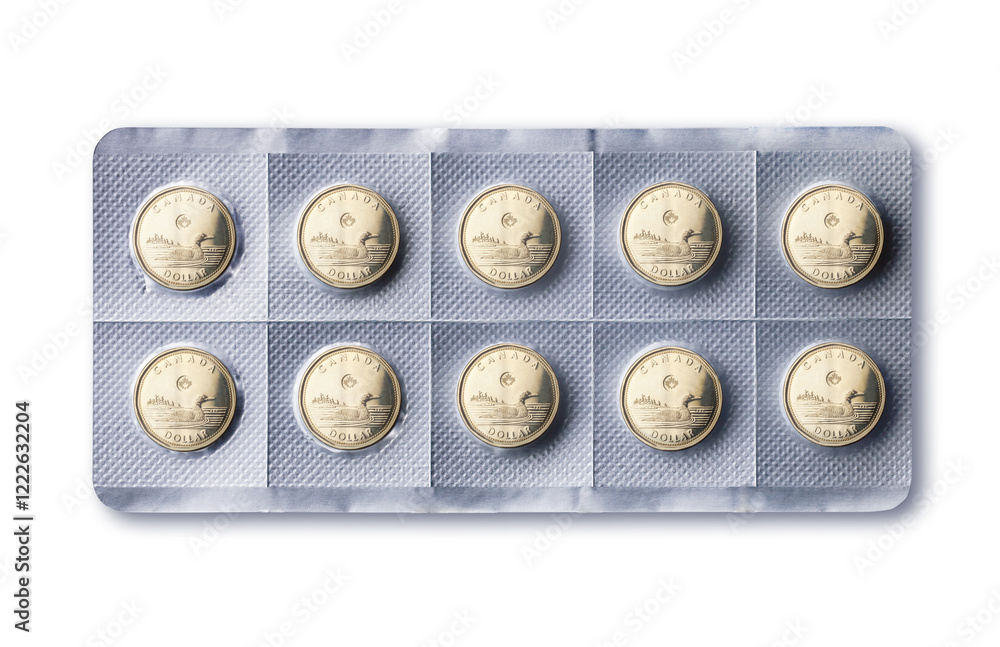 Φωτογραφία Canadian dollar in blister pack